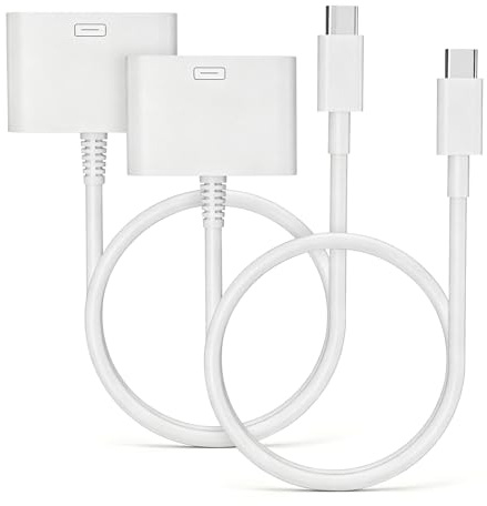 Lot de 2 adaptateurs USB C vers femelle 30 broches pour iPhone 17 | Certifié Apple MFi, sans audio USB Type C vers 30 broches de charge et convertisseur de données pour iPhone 17 17 Air 16 15