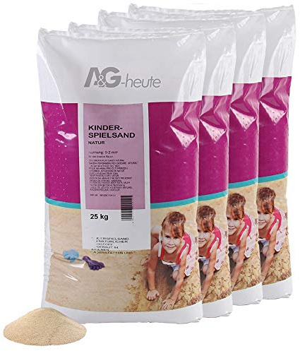 A&G-heute Min2C 100 kg Spielsand Quarzsand | Fein gesiebt und geprüft | Hochwertiger Sand für Sandkasten Sandbox Kinderspiele Dekosand | Beige