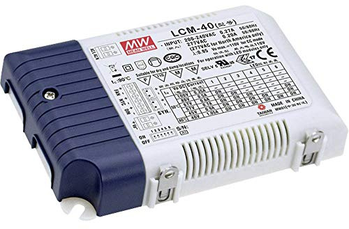 Mean Well lcm-40 Lighting Power Supply Lighting Accessory - belysningstillbehör (belysningstillbehör, blå, vit, 47/63 Hz, 42 W, 12,3 cm, 81,5 mm)