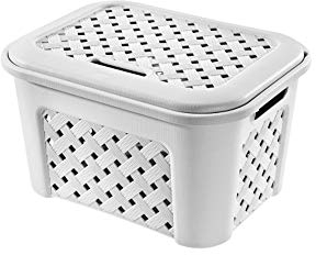 Tontarelli TON827 Cesta per Biancheria, Bianco 43 x 33 x 26 cm