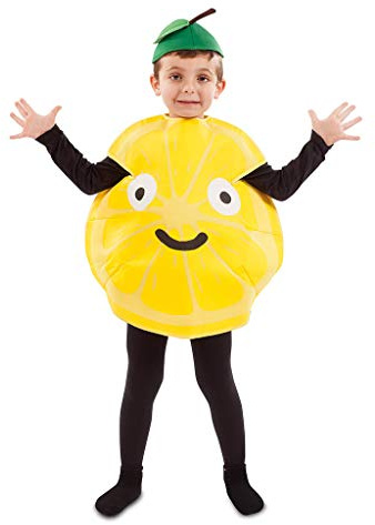 EUROCARNAVALES barn kostym frukt 3–4 år fruktkläder frukt jordgubbar citron orange vinrå äpple KLEINKIND 3-4 Jahre GUL