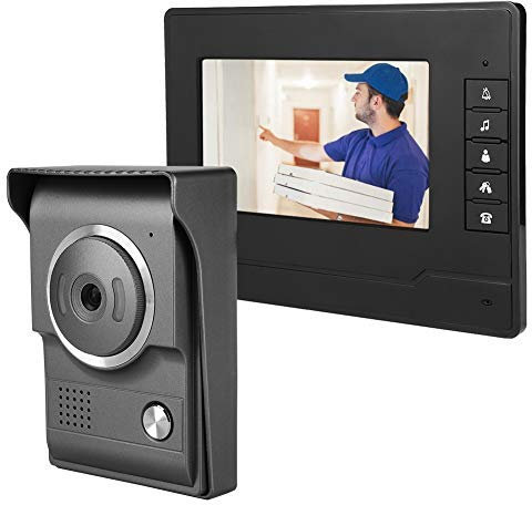 Sonew 7Inches TFT/LCD HD Waterproof Video Doorbell, Wired Video Intercom Door Bell Infrared Night Vision Doorphone Home Security System, 25 Kinds of Chord Sounds/Two-Way Voice Intercom(1#)