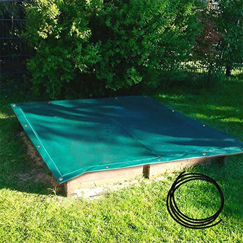 Sandkastenabdeckung Verschiedene Maße PE Gewebe, luftdurchlässig, grün (1,7x1,7m)