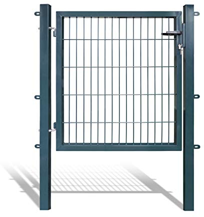 Koll Living Gartentore für Stabmattenzaun - Farbe und Höhe wählbar - inkl. Pfosten und Befestigungsmaterial (Gartentor H 100 x B 100 cm, anthrazit)