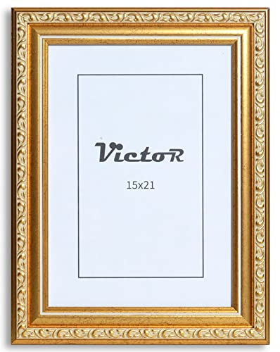 Victor Cadre Photo Artistique Chagall en Or - 15x21 cm (A5) Décor atif Vintage - Convient Pour Certificats - Témoignages - Châssis pour l'image Antique - Baroque