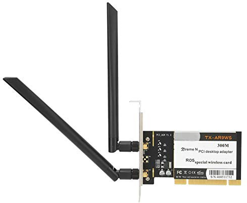 TX-AR9WS AR9220 PCIe WiFi Card, 300Mbps Wireless WiFi Network Card with 2 Antennas, 802.11b/g/n PCI Express Wi-Fi Adapter for WIN XP/WIN7/WIN8/WIN10, Support Shared WIFI