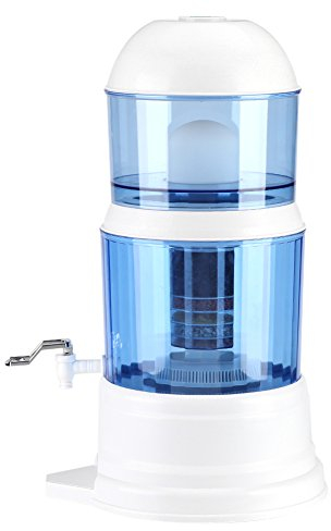 Wasserfilter Getränkespender mit zapfhahn 16L Wasserdestilliergerät outdoor Aktivkohle Wasserfilter, zur Reduzierung von Kalk Chlor & Schwermetallen Ceramic Carbon Mineral Purify Filter Dispenser