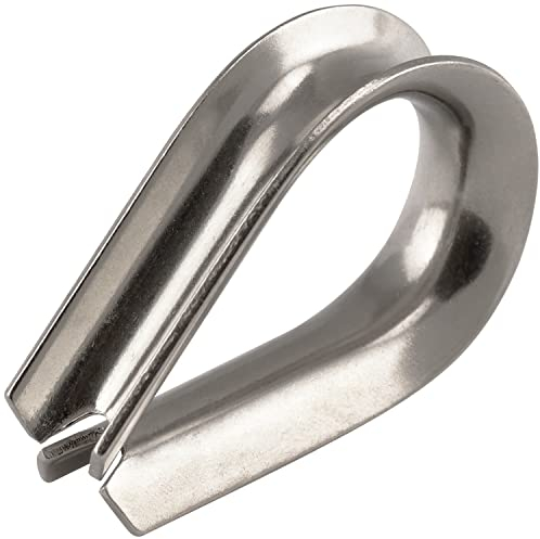 Drahtseil Kausche 20 mm ähnl. DIN 6899 aus Edelstahl A4 V4A (1 Stück) Drahtseilhülsen Kauschen Drahtseil-Kausche OPIOL QUALITY®