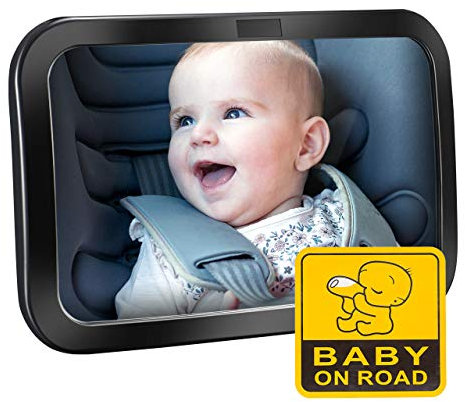 Gorrow Rücksitzspiegel für Babys,Bruchsicherer Auto-Rückspiegel Babyschale,360 Grad schwenkbar Spiegel Auto Baby, Autositz-Spiegel ohne Einzelteile kompatibel mit meisten drehbar doppelriemen