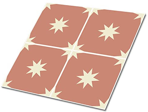 Decormat Vinyle Carrelage Autocollant Dosseret Peel And Stick Salle De Bains Orange Mural Cuisine Mur Auto-Adhésif Lot de 9 Carreaux - 30x30 cm - Des étoiles sur la place
