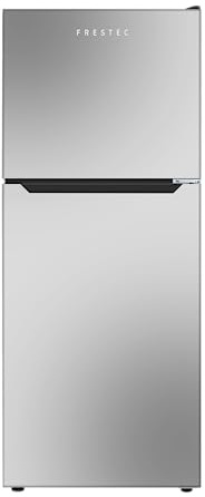 Frestec 12.1 CU' Refrigerator with Freezer, Apartment Size Refrigerator Top Freezer, 2 Door Fridge with Adjustable Thermostat Control, Freestanding, Door Swing, Stainless Steel (FR 1202 SL)