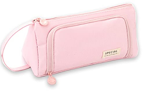 X SIM FITNESSX Federmäppchen Federtaschen Teenager Mädchen Mäppchen Etui Stifte 3 Fach Pencil Case für Schule & Büro (Pink)