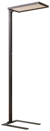 Arcchio LED Bürostehleuchten Nelus dimmbar mit Bewegungsmelder (Modern) in Schwarz aus Metall (2 flammig,) - Bürolampe Arbeitsplatzlampe Standleuchte Stehlampe Deckenfluter Licht nach oben &