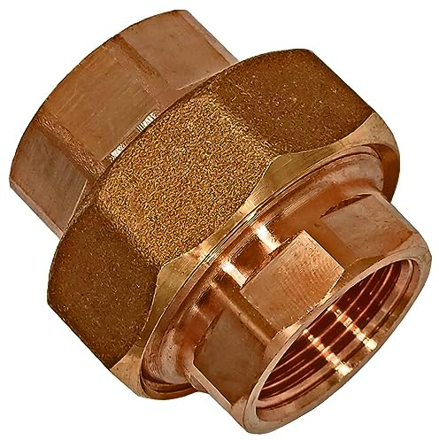 MegaHaustechnik Verschraubung flach dichtend 3/4 Zoll IG x IG Gewindefitting aus Rotguss hochwertiger als Messing mit Innengewinde-Innendurchmesser 24mm DN20 Rohr, Trinkwasser geeignet