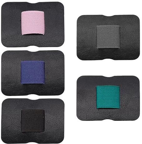 WYAN 5 Stück Stiftschlaufe Selbstklebend,Pen Holder für Tagebuch,PU-Leder Pen Holder,Pen Holder mit Gummiband,für Kühlschrank Whiteboard Board Löschen und Bulletin Board Karte(5 Farben)