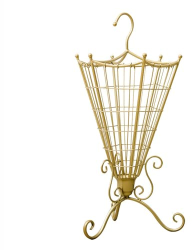 HUHJYUGE Schirmständer Vintage, Regenschirmständer aus Metall, Schirmständer mit Modernem Design, Schirmständer mit Wasserauffangschale, für Heim- und Bürodekoration (Gold)