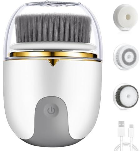 1 PC FACIAL Nettoyage Brosse 2 Modes Épurateur de visage électrique étanche, nettoyage de nettoyant pour le visage Brosse USB USB EXFOLIATINAGE FACE Nettoyant pour le visage avec 3 têtes pour ex