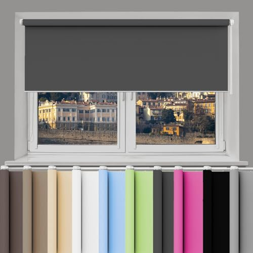 Thermorollo 35 x 140 cm Verdunkelung Rollos Sichtschutz und Sonnenchutz Tenebra Thermorollo Rollo für Fenster und tür, Dunkelgrau