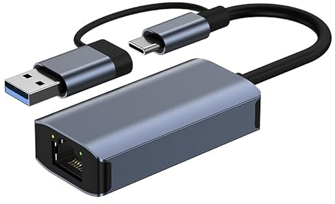 Adaptateur USB 3.0 vers Ethernet, Adaptateur réseau USB C vers RJ45 Gigabit LAN Adaptateur(1000Mbps) Compatible avec Windows/Mac/Linux/Vista et Plus Encore