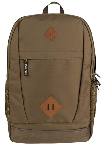 JACK PYKE Falcon Rucksack for Men Women - Durable Tactical Outdoor Hiking Backpack - Lightweight Laptop Waterproof Back Pack with Mesh Side Pockets, Padded Straps, Front & Back Pockets – Olive Brown