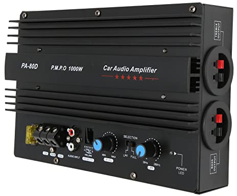 Vomeko Amplificateur Haute Puissance Audio De Voiture 1000 W, Amplificateur De Caisson De Basses De Voiture, Panneau De Caisson De Basses Puissant pour Modification De Haut-Parleur De Voiture