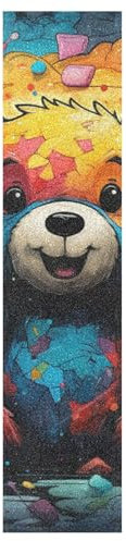 KAAVIYO Bunter Aquarellbär Muster Skateboard Griptape Rutschfest Selbstklebend Longboard Griptapes Aufkleber Griffband(9x33in,44x10in 1pcs)