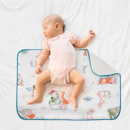 FloraVigo Potty Training Mattress, Crib Mattress Protector, Pee Sheet, Absorbent Pad Toddler Sheet Protector Toilet Training, Fits Children's Crib 70 * 90cm (Christmas Snowman)