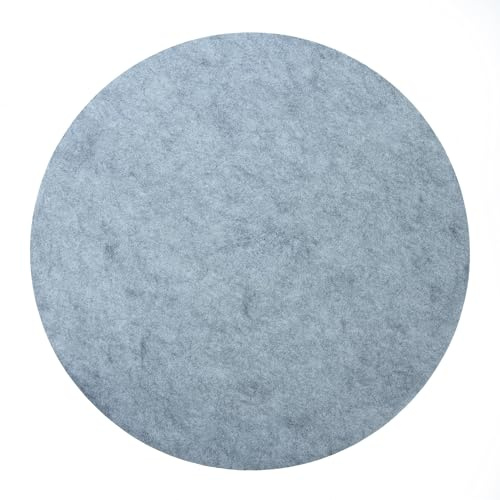 HomeProtect® | Schmutzfangmatte - Türmatte SUPERDÜNN 2 mm, Selbstklebende Fußmatte, Schuhmatte, Fußabstreifer, Türvorleger, Sauberlaufmatte, rutschsicher - waschbar - grau (79 cm rund)