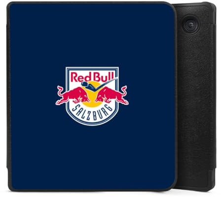 Schutzhülle schwarz kompatibel mit tolino Vision Color E-Reader Kunstleder Case Hülle EC Red Bull Salzburg Offizielles Lizenzprodukt Eishockey