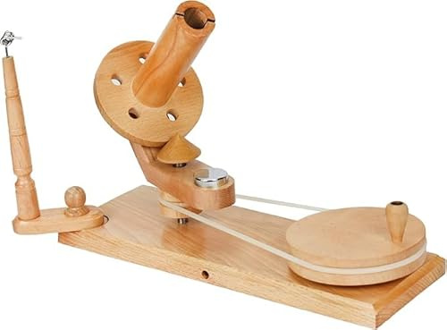Avvolgitore di palline di filato in legno - Avvolgitore di bobine di filato per maglieria e uncinetto fatto a mano - Plettri per ombrello Filato Swift (Off-white, Winder)