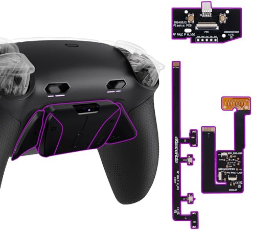 eXtremeRate RISE4 Plus MAX Remap Kit für ps5 Controller BDM-030/040/050, Re-Design Gummiert Griff Rückgehäuse&Back Paddles Aufsatz&Einstellbar Clicky Trigger Modul Kit für ps5–Schwarz