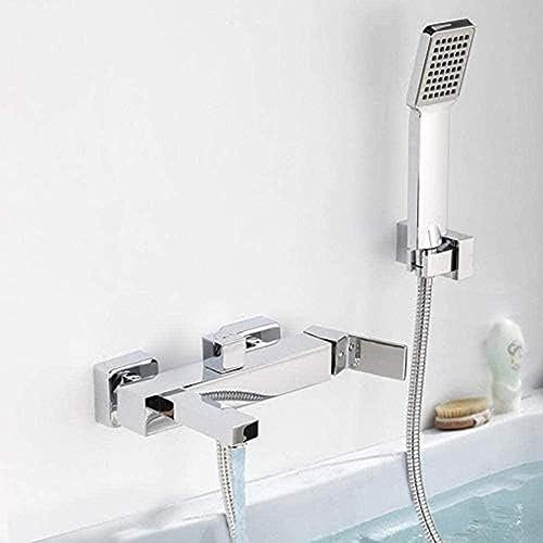 Modernes Badezimmer-Duscharmatur-Set mit Regenduschkopf und Wasserfall-Wannenarmatur