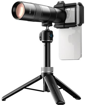 GREOHNMPAW Objectif Téléphonique -T30X HD avec Mise au Point Interne et Trépied, Objectif Téléobjectif 30X pour la Photographie Téléobjectif de Concert