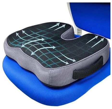AD-BCrbgen Car Seat Cushion Memory Foam Ergonomic Support Driving Comfort Adult Booster Seat Cushion Elevated Support Lumbar Design Office Chair Car Accessories for Short Adults