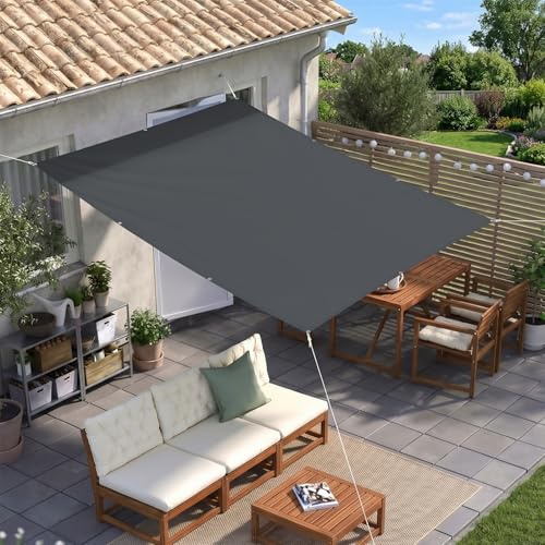 Sunnylaxx 2.5x3m Toldo Vela de Sombra Impermeable Rectangular Antracita | Fácil de Instalar, Incluye Cuerdas Gratis, PES Material, Costura Doble,Cinta Reforzada