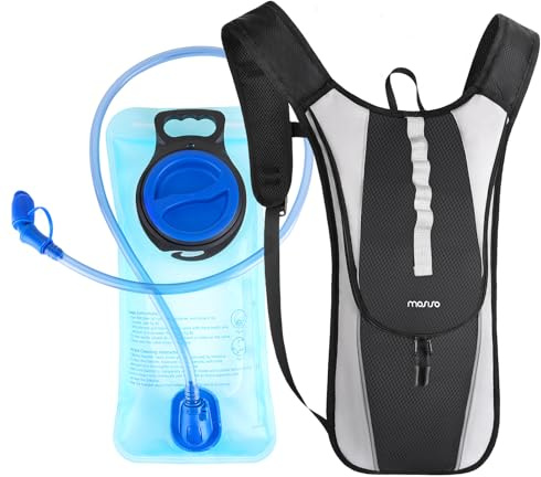 MOSISO Running Hydration Vest Backpack with 2L Water Bladder, Lightweight Hydration Pack with Adjustable Chest Straps, Water Daypack for Hiking Trail Climbing Running Race Cycling Biking, Black