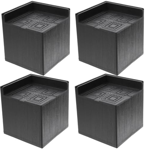 BAZEITFLOW 4 Stück Square Möbel Riser Aus Gummi Bett Riser Für Bett Sofa Tisch Stuhl Und Kühlschrank rutschfest Geräuschreduzierend Mit Bodenschutz