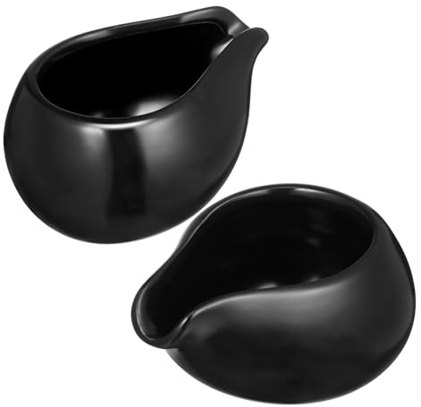 Toyvian Pichets à Lait Lot de 2 en Céramique Noire Légers et Portables lors de Barbecues ou Fêtes à Domicile pour Café et Jus