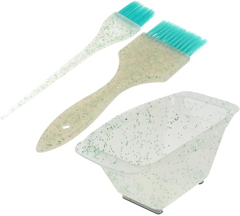 HEALLILY Set di ciotole per la miscelazione dei capelli con manico antiscivolo e setole morbide flessibili per colorare i capelli, fai da te, casa, salone, uso