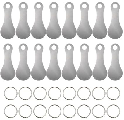 Anhoer 16 stycken kundvagnslösare, shoppingskepp, nyckelring, chip, rund, rostfritt stål, avtagbar, kundvagnschip, med nyckelring för kundvagn, silver