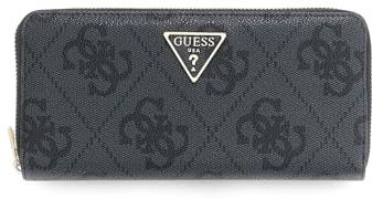 GUESS Geldbörse Laurel II Large Zip Around Wallet Coal Logo dunkelgrau