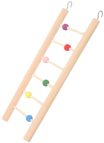 Hemobllo Wellensittichleiter Praktisches Kletterspielzeug für Papageien und Kleiner Aras Beige Einfache Leiter für Vogelkäfig und Vogeltraining