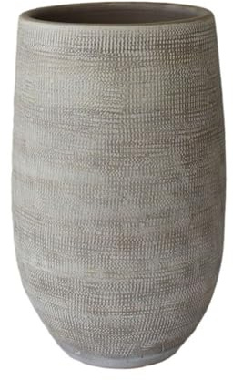 Bodenvase Tokio 70cm - leicht konisch, Graubraun, Keramik, Ø30cm, CreaFlor Home
