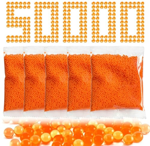 ZYEKIU 50000 Wasserperlen, Gesund Wasserperlen für Kinder, Wasserkugeln, Umweltfreundlich und Biologisch Abbaubar, Es Kann zur Verschönerung Der Wohnräume für Bastelarbeiten und Auch (Orange Farbe)