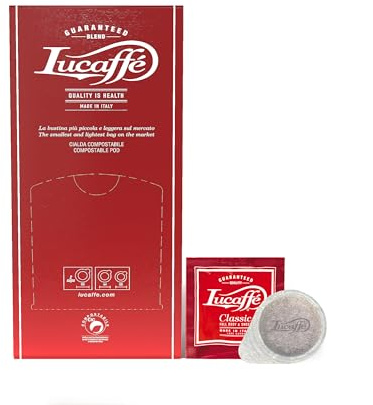 Lucaffè - 150 Café Dosettes ESE 44 mm, Classic, pour machine a cafe espresso, Compatible Cafetiere dosette | Torréfaction moyenne | Emballage Écologique