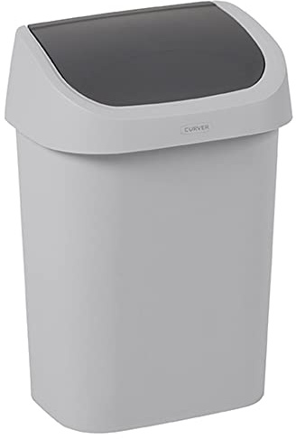 Curver VB 772860 Mistral Abfalleimer 10 L Schaukel, Plastik, grau