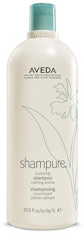 Aveda Shampure Nurturing Shampoo for Fine to Medium Hair | Gently Cleanses and Nourishes Hair | With Abyssinian Oil | Calming Aroma of Lavender & Ylang Ylang |96% Naturally Derived*, 33.8 Fl Oz
