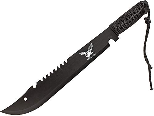 Nerd Clear Machete Stahl Jagd-Messer Gürtel-Messer schwarz 50 cm Säge Überlebens-Messer