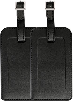 sourcing map 2stk Reise Gepäckanhänger PU Leder Kofferanhänger Name Adresse ID EtikettSchwarz