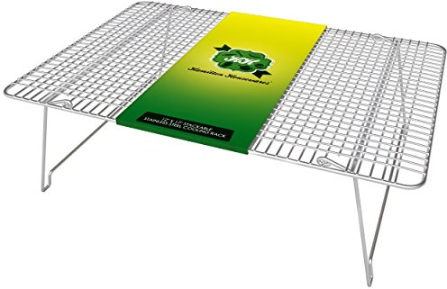 Hamilton Housewares Graticola a Filo in Acciaio Inossidabile Impilabile metà Lamina (30 cm x 43 cm)-Impilabile con Gambe Pieghevoli-per Cuocere, Cucinare e Grigliare